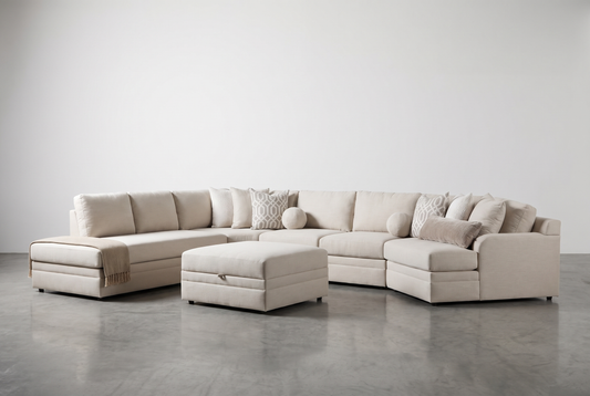 Carson Sectional with storage ottoman in performance fabric